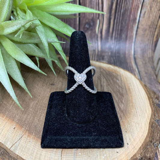 Judith Ripka Cross Over Heart Ring