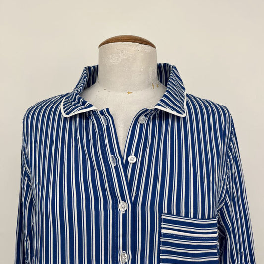 Plush L/s Striped Pajama Shirt