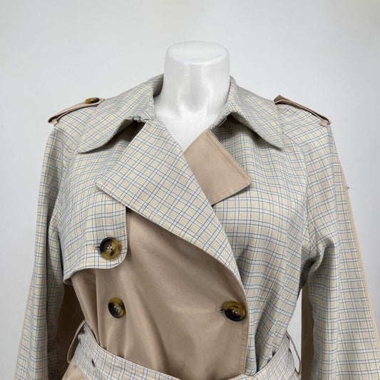 Avec Les Filles Plaid Trench Coat