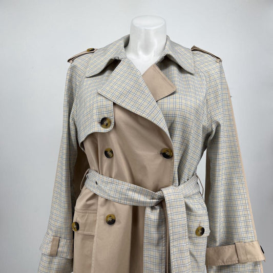 Avec Les Filles Plaid Trench Coat