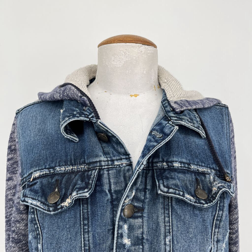 Free People Denim Hooded Jacket