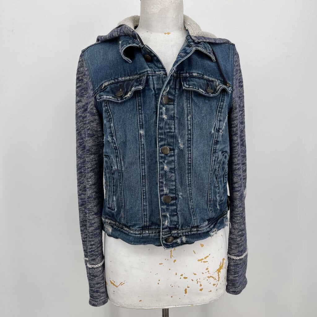 Free People Denim Hooded Jacket