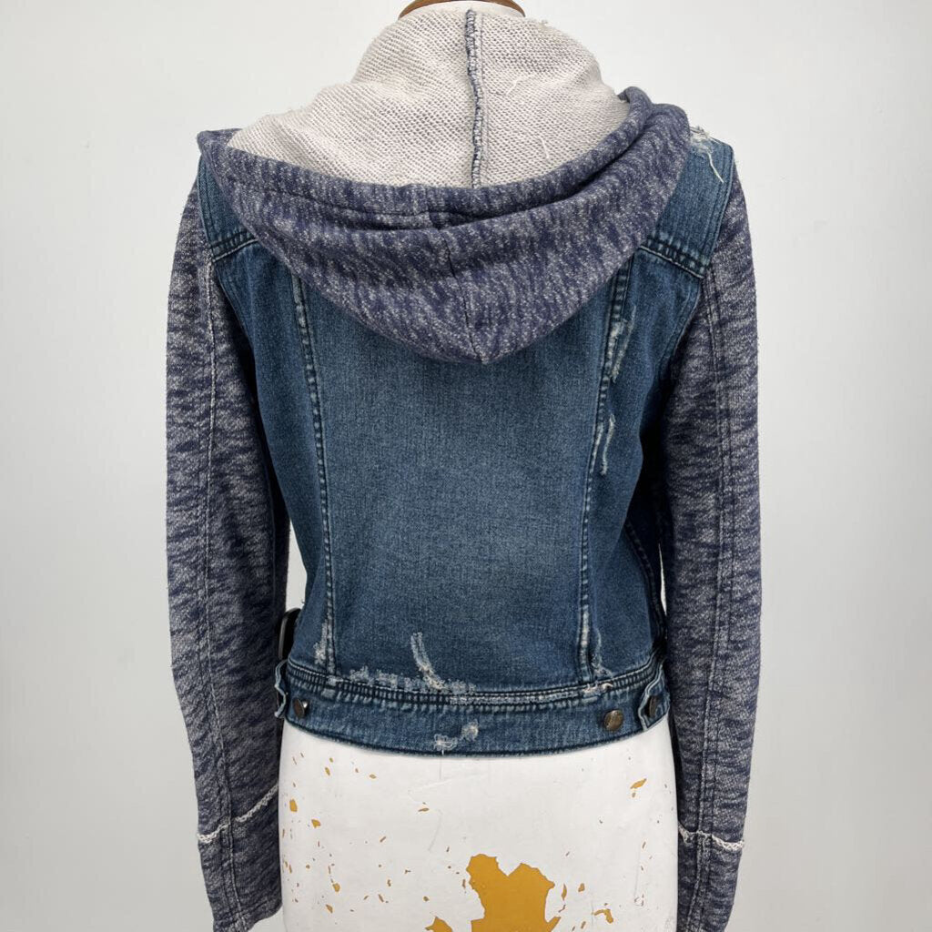 Free People Denim Hooded Jacket