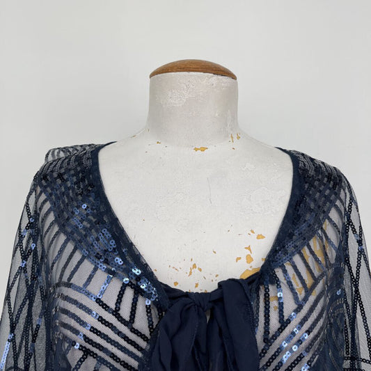 Sheer Sequin Cape