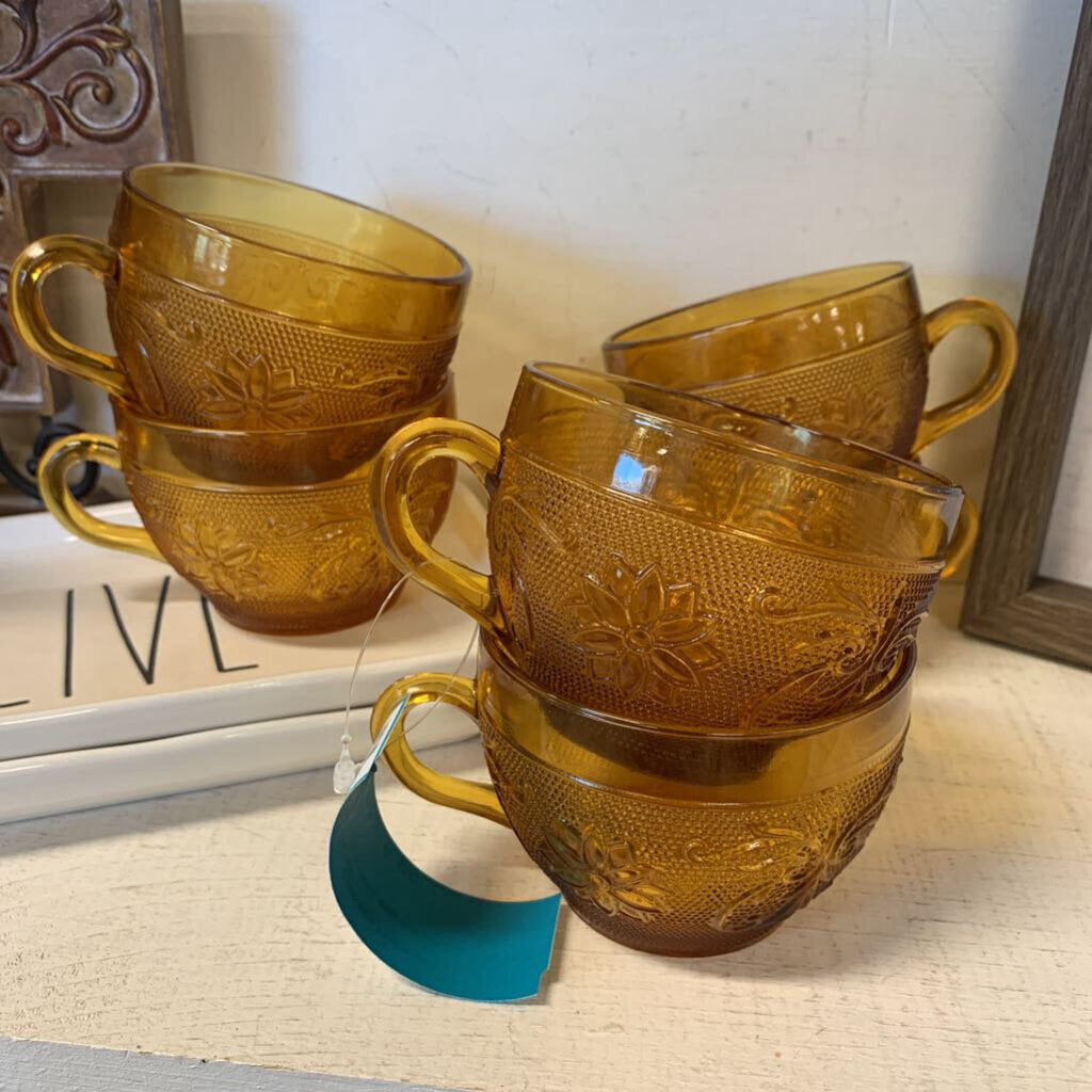 Amber Glass Mug Set