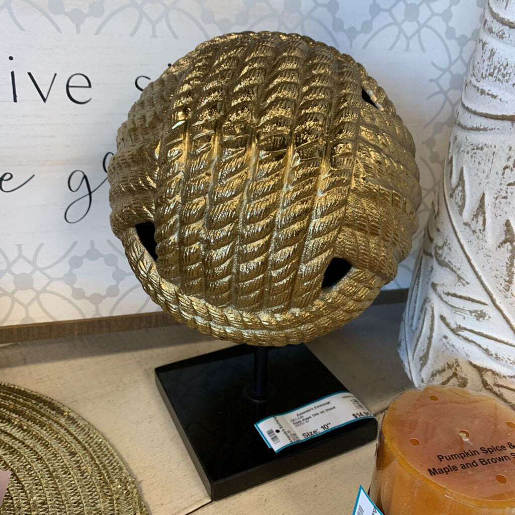 Gold Rope Orb on Stand