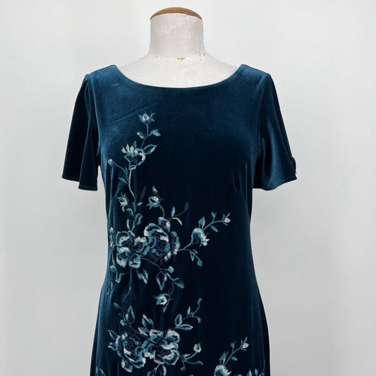 WHBM S/s Floral Velvet Dress