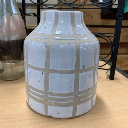 Checked Ceramic Vase