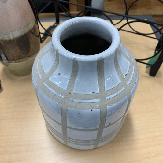 Checked Ceramic Vase