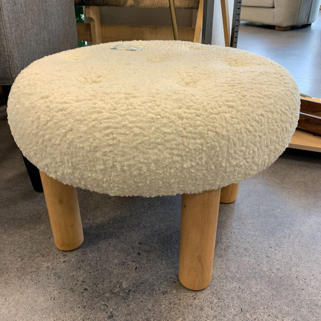 Faux Shearling Footstool