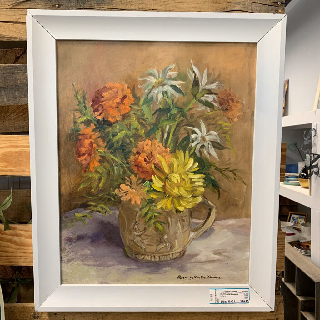 Framed Flower Bouquet in Pitcher