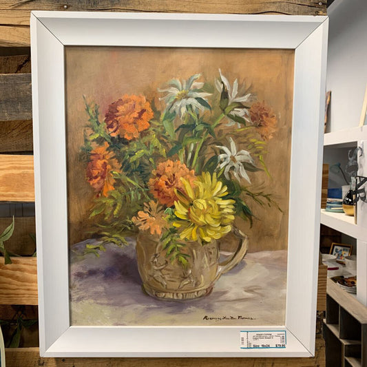 Framed Flower Bouquet in Pitcher