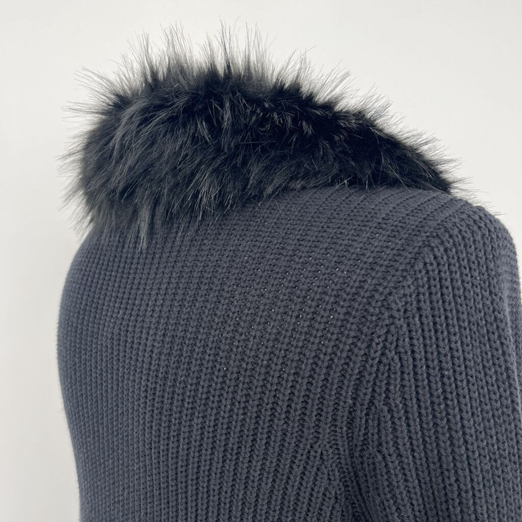 Collection Faux Fur Collar Cardigan