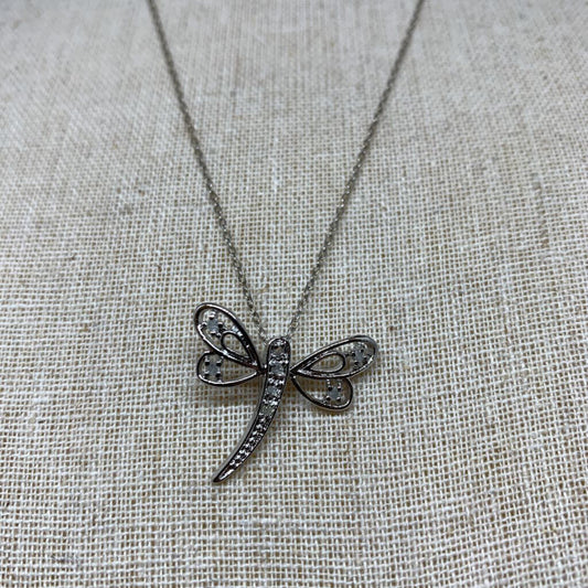 Sterling & Diamonds Dragonfly Necklace