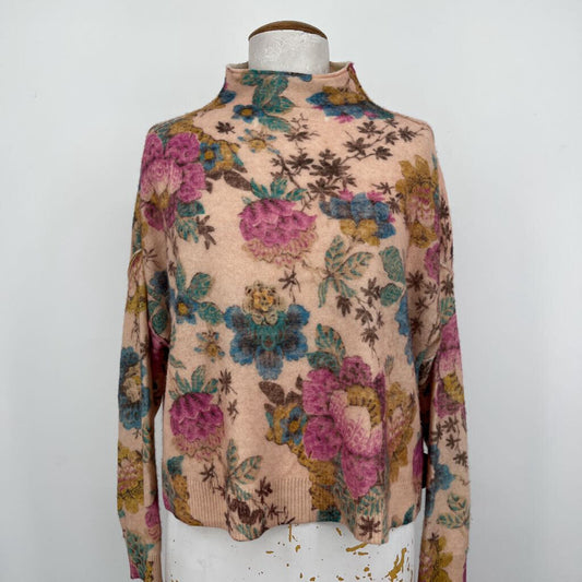 Pilcro L/s Floral Cashmere Sweater