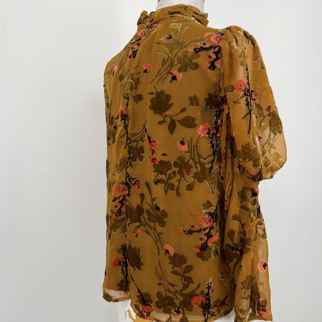 French Connection Floral Velvet Shirt