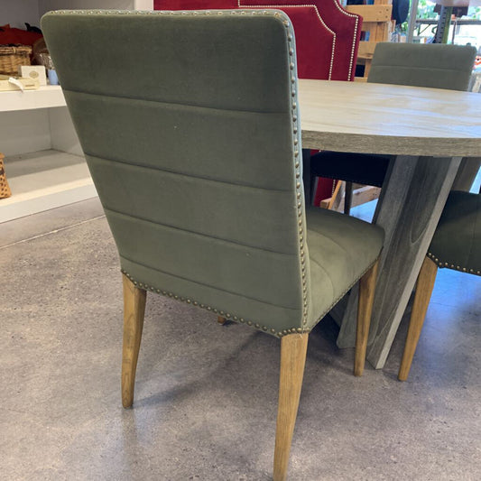 Round Table & 4 Green Chairs