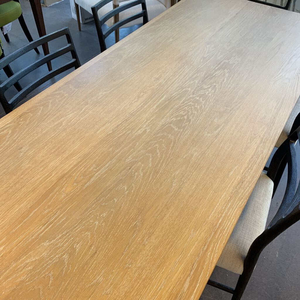 Wood Dining Table & 6 Blk/Wt Chairs