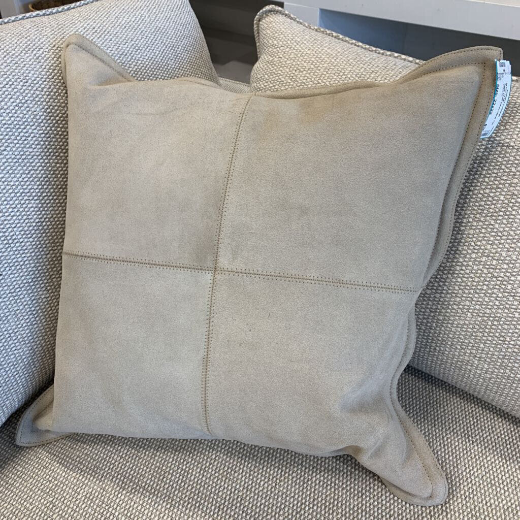 Suede Front Throw Pillow