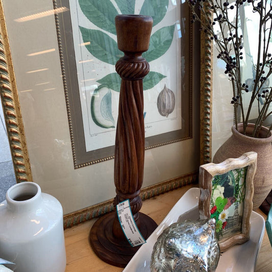 Turned Wood Candlestick