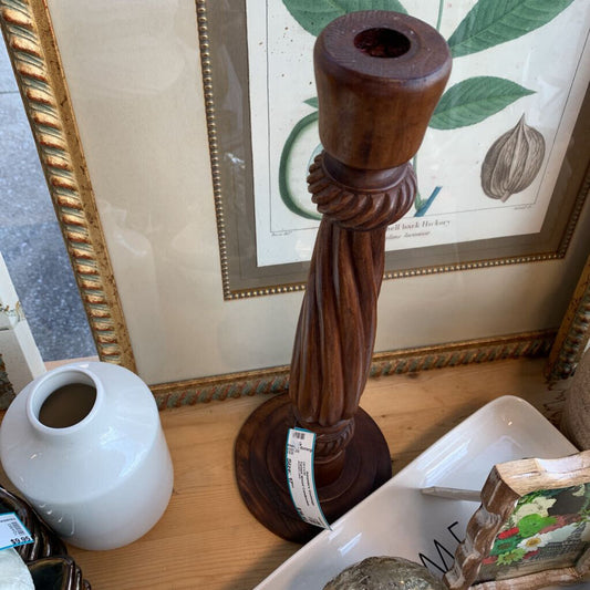 Turned Wood Candlestick