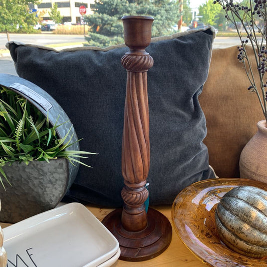 Turned Wood Candlestick