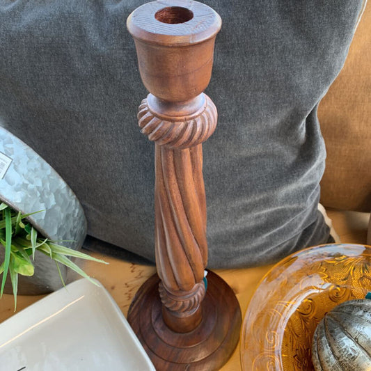 Turned Wood Candlestick