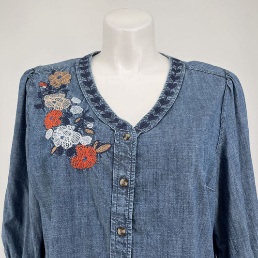 Chicos 3/4 Slv Floral Shirt