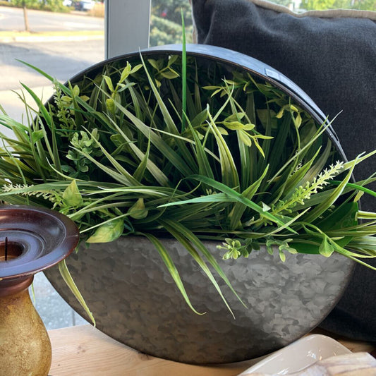 Faux Grass in Wall Planter