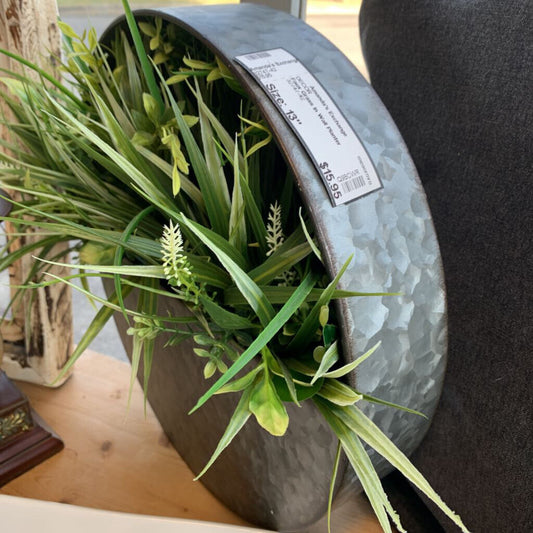 Faux Grass in Wall Planter