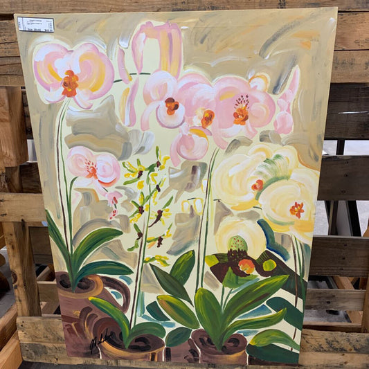 Hand Painted Orchids on Canvas