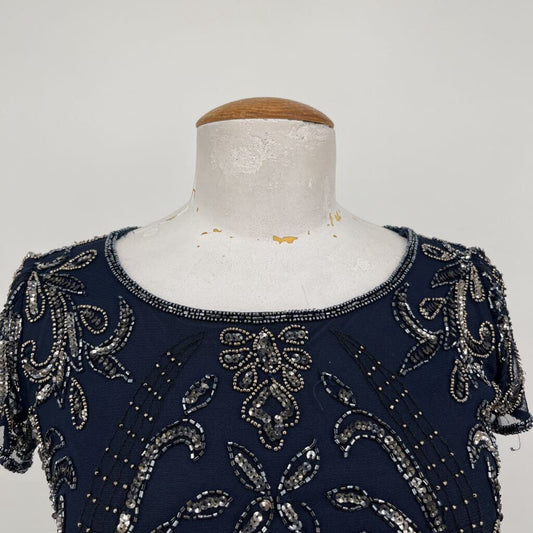 Pisarro Nights S/s Beaded Gown