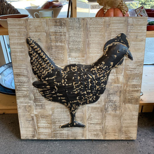 Metal Chicken on Pallet