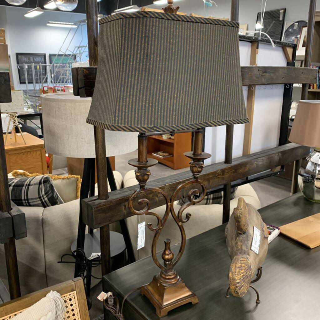 Ornate Base Double Light Lamp