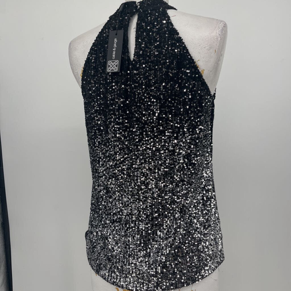 Cable & Gauge Slvls Sequin Shirt