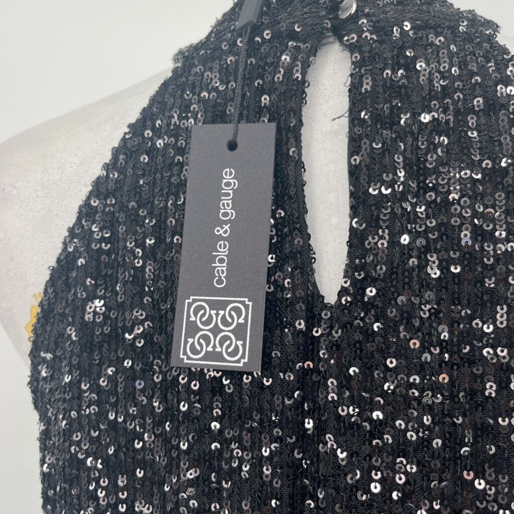 Cable & Gauge Slvls Sequin Shirt
