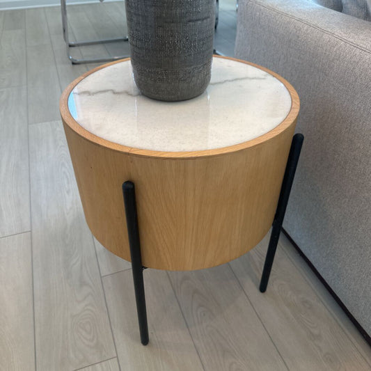Four Hands Marble/Wood End Table