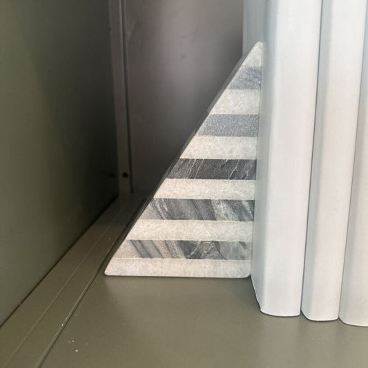 Geo Striped Marble Bookend