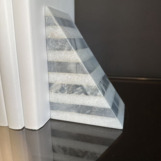 Geo Striped Marble Bookend