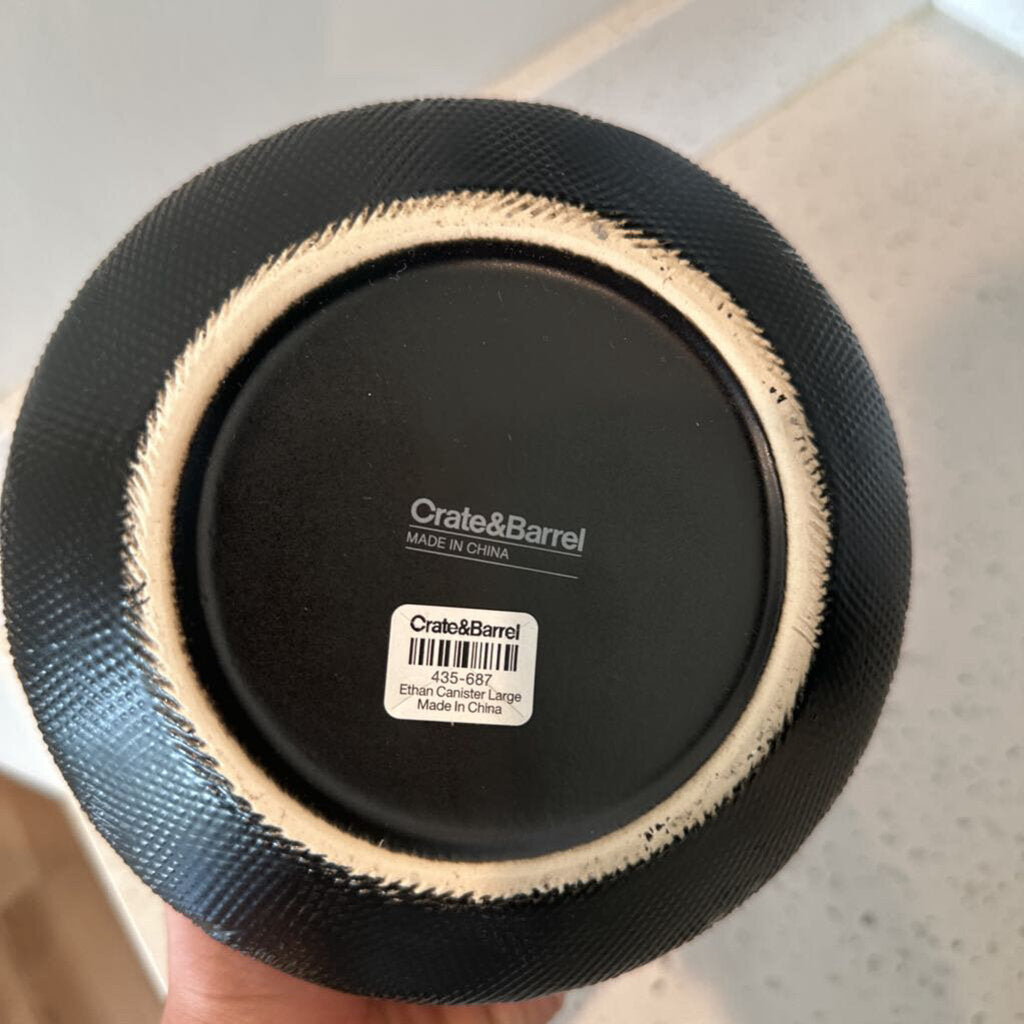 Crate & Barrel Textured Canister w LId