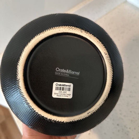 Crate & Barrel Textured Canister w LId