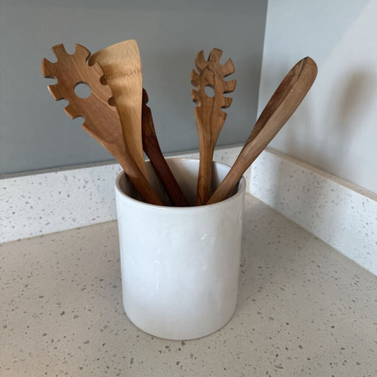 Crate & Barrel Crock & Spoons