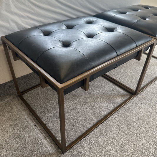 Four Hands Oxford Leather Ottoman