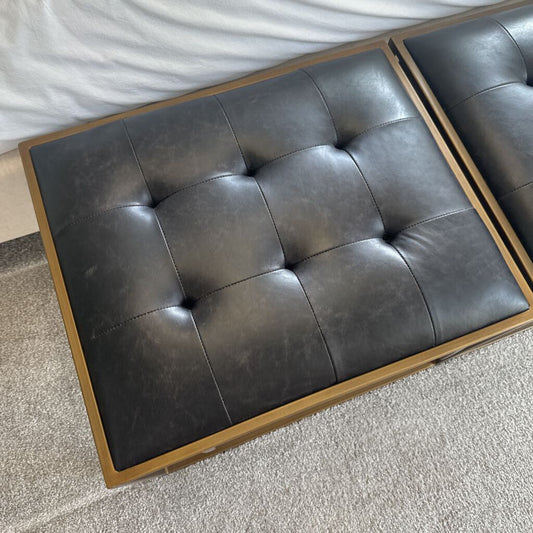 Four Hands Oxford Leather Ottoman