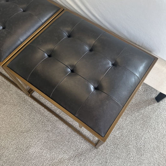 Four Hands Oxford Leather Ottoman