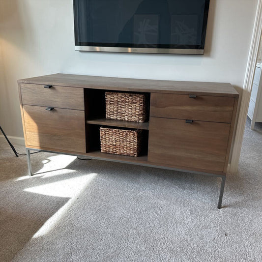 Wood Media Cabinet w 4 Drawers