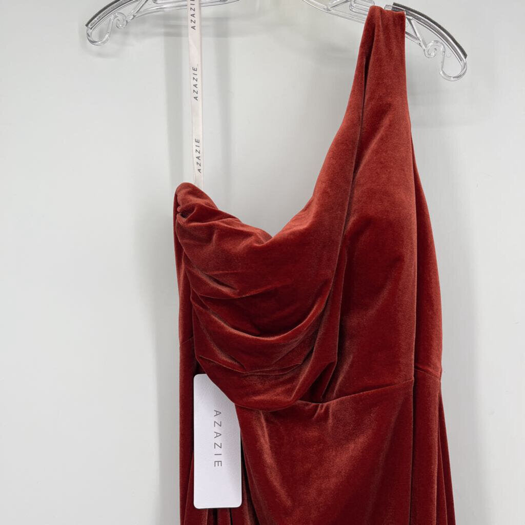 Azazie One Shoulder Velvet Dress