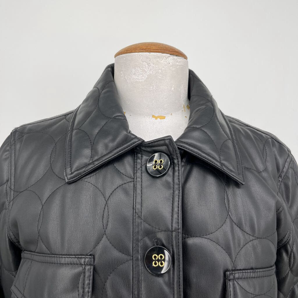 Maeve Quilted Faux Leather Jacket
