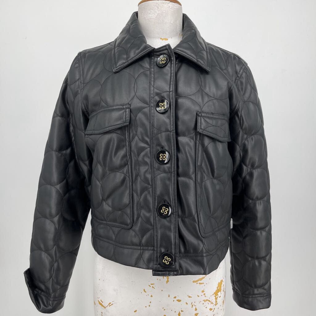 Maeve Quilted Faux Leather Jacket