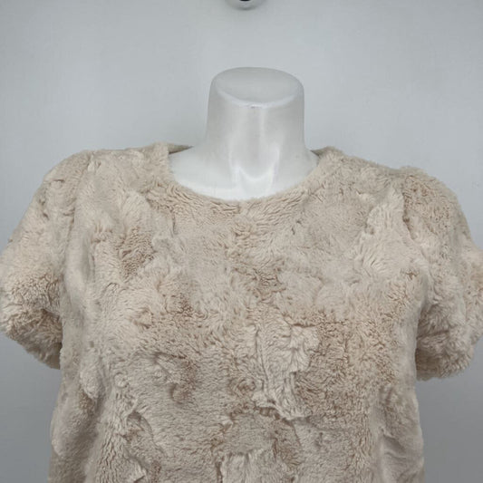 Anthropologie S/s Faux Fur Shirt